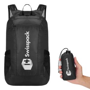 Swisspack Falt-Rucksack, schwarz, 25 L, wasserabweisend