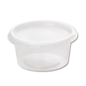 Dressingschale aus Kunststoff, rund, transparent, 80 ml, 70 x 33 mm