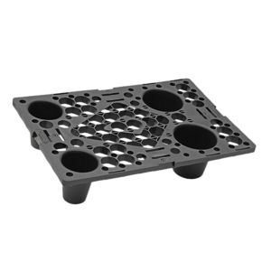 Kunststoffpalette 600 x 400 x 125 mm, schwarz, 150 kg / 75 kg