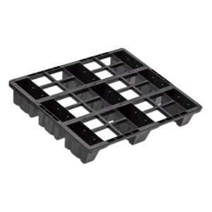 Kunststoffpalette 800 x 600 x 120 mm, schwarz, 2000 kg / 500 kg