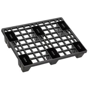Kunststoffpalette 800 x 600 x 135 mm, schwarz, 1200 kg / 400 kg