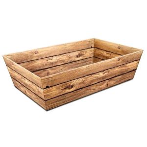 Geschenkkorb Vintage Holzoptik, 330 x 190 x 110 mm, braun