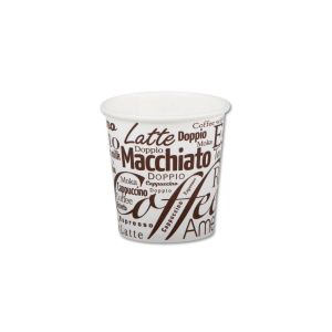 Espressobecher aus Karton, weiss mit Sujet 100 ml