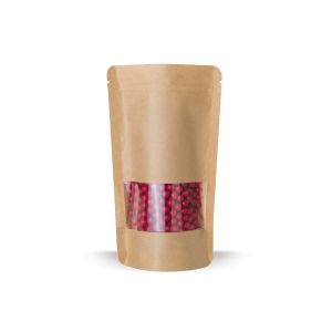 Standbodenbeutel mit Sichtfenster Natur, 100 ml, 85 x 140 mm, lebensmittelecht