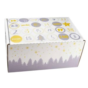 Flaschen-Adventskalender zum Bef&uuml;llen, 462 x 318 x 230 mm, mit Einlagen, weiss