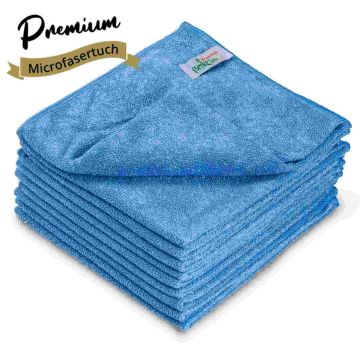 Mikrofasertücher Premium, 40 × 40 cm, extra dicht, blau