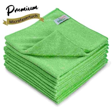 Mikrofasertücher Premium, 40 × 40 cm, extra dicht, grün