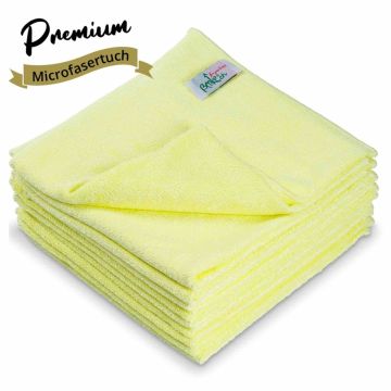 Mikrofasertücher Premium, 40 × 40 cm, extra dicht, gelb