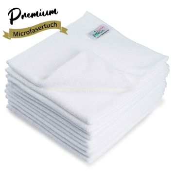 Mikrofasertücher Premium, 40 × 40 cm, extra dicht, weiss