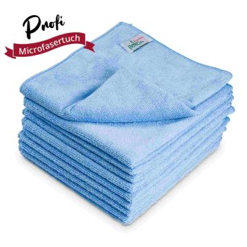 Mikrofasertücher Profi, 40 × 40 cm, Frottee-Struktur, blau