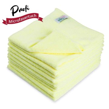 Mikrofasertücher Profi, 40 × 40 cm, Frottee-Struktur, gelb