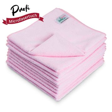 Mikrofasertücher Profi, 40 × 40 cm, Frottee-Struktur, rosa