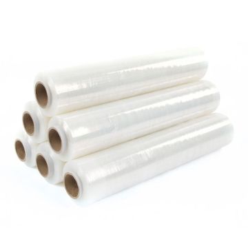 Handstretchfolie 450 mm x 300 m, 20 mµ, transparent, einseitig haftend