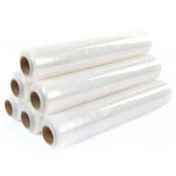 Handstretchfolie 500 mm x 300 m, 20 mµ, transparent, einseitig haftend