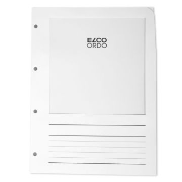 Dokumentenmappe, ELCO Ordo Vista, 235 x 310 mm (für A4-Dokumente), mit Linienaufdruck, Fenster Vorderseite, 120g/m2, weiss
