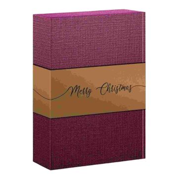 Banderole «Merry Christmas» für Geschenkverpackungen mit 360 x 196 x 93 mm (2 Flaschen)