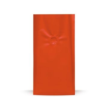 Kaffeebeutel mit 4 Kanten-Siegelung, 100 x 80 x 245 mm, mit Aromaschutzventil, lebensmittelecht, rot