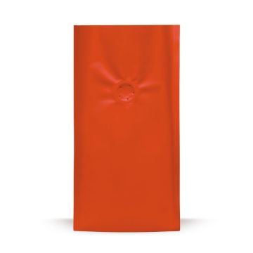Kaffeebeutel mit 4 Kanten-Siegelung, 120 x 90 x 290 mm, mit Aromaschutzventil, lebensmittelecht, rot