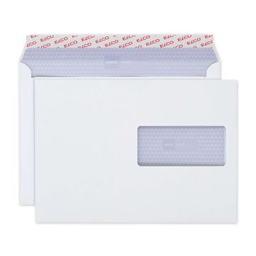 Couvert, ELCO Laser, C5 (162 × 229 mm), Fenster Vorderseite rechts, selbstklebend mit Abziehstreifen, 100 g/m², weiss