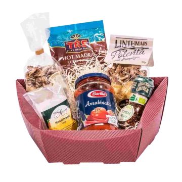 Geschenkkorb Royal, 150 x 220 x 60 mm, 5-eckig, bordeaux