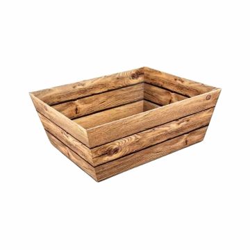 Geschenkkorb Vintage Holzoptik, 190 x 140 x 100 mm, braun