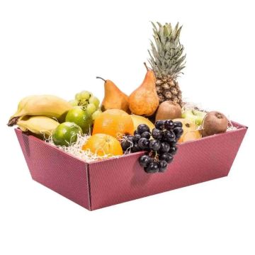 Geschenkkorb rechteckig, 330 x 190 x 110 mm, bordeaux