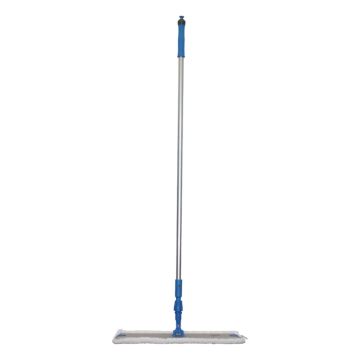 Mopp-Gerät Klett mit Sprühstiel, 30 cm, 500 ml Tank & Aluminiumplatte, silber/blau