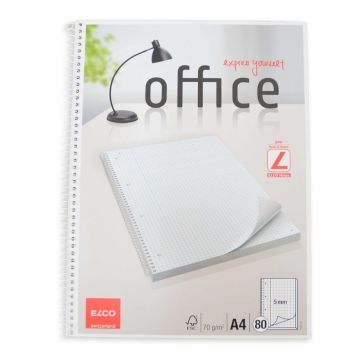 Collegeblock, ELCO Office, A4 (210 x 297 mm), kariert, 4-fach Lochung, 70g/m2, weiss