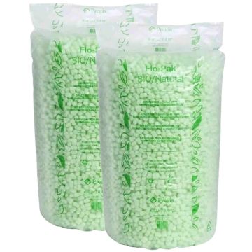 Verpackungschips Flo-Pak Bio 8 Natural, 400 Liter, biologisch abbaubar, grün