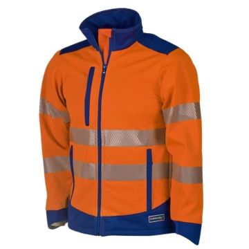 Allwetter-Warnschutzjacke CLIMACLEAN REFLEX, leuchtorange/blau, mit Klimamembrane & Thermofleece, Grösse M
