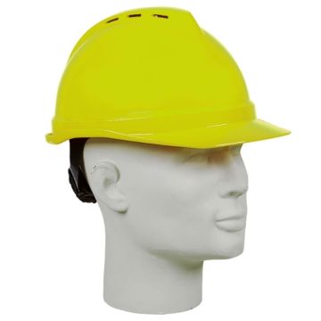 Bauhelm MSA V-GARD 500, gelb, mit Fas-Trac-III & Belüftung, 375 g