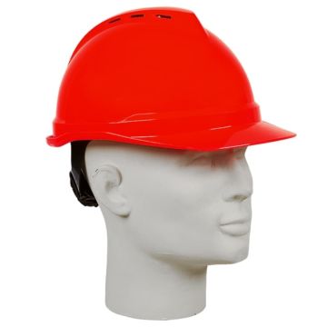 Bauhelm MSA V-GARD 500, rot, mit Fas-Trac-III & Belüftung, 375 g