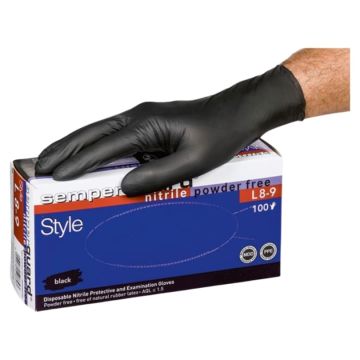 Einweghandschuhe SEMPERGUARD, schwarz, 90 Stück, Grösse XL (9–10)