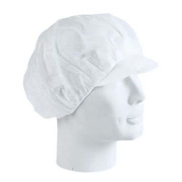 Kopfhaube HYGONORM, weiss, mit Schirm und Elastikzug, Einheitsgrösse