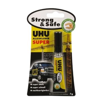UHU Alleskleber Super Strong & Safe, glasklar, Tube 7 g